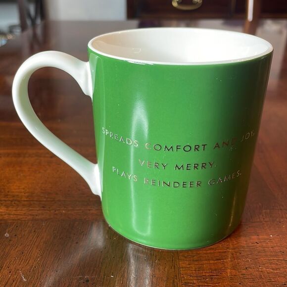 Kate Spade Lenox China "Things We Love" Festive Green Coffee Mug New - Picture 4 of 7